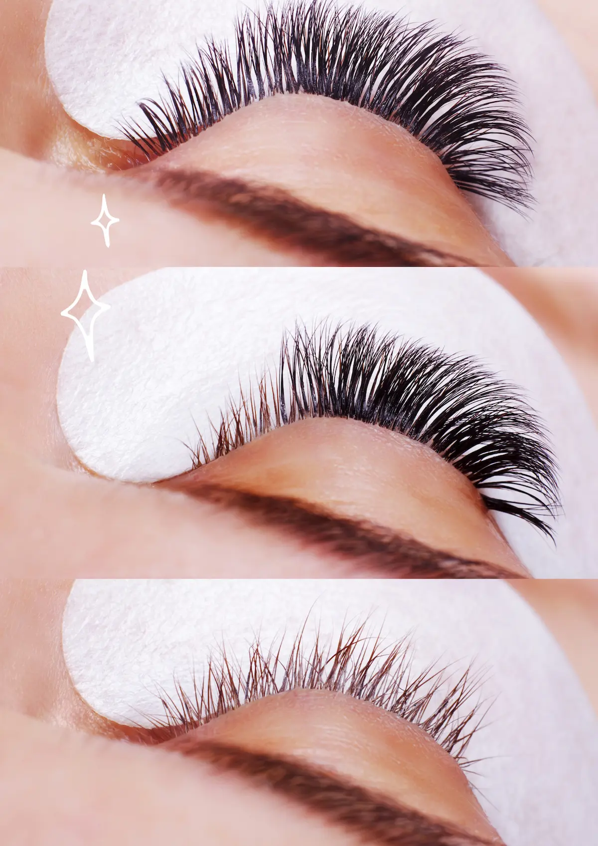 Différents styles d'extensions de cils adaptés à la forme des yeux